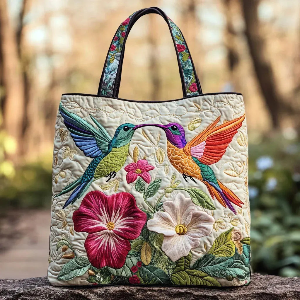 Hummingbird Garden — Quilted Tote Bag from Louise Dublin