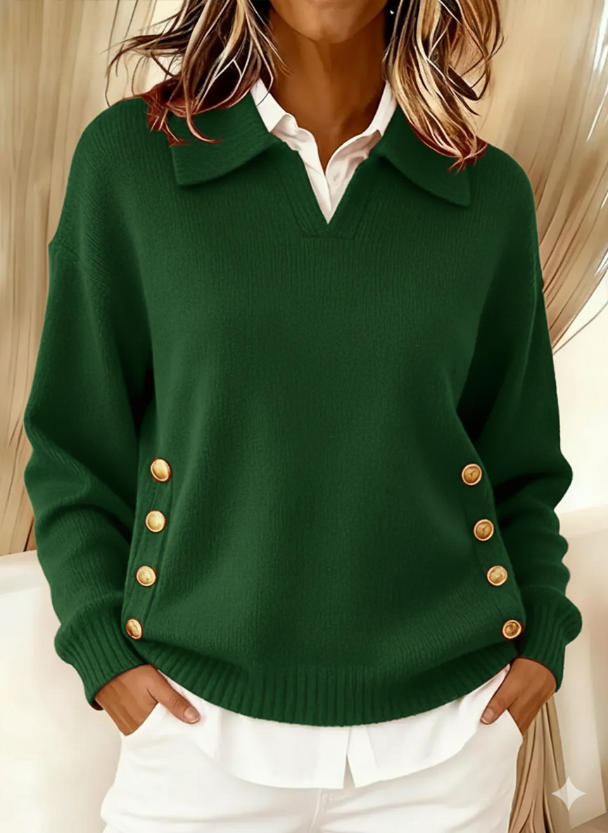 VYNETTE | V-NECK JUMPER WITH COLLAR