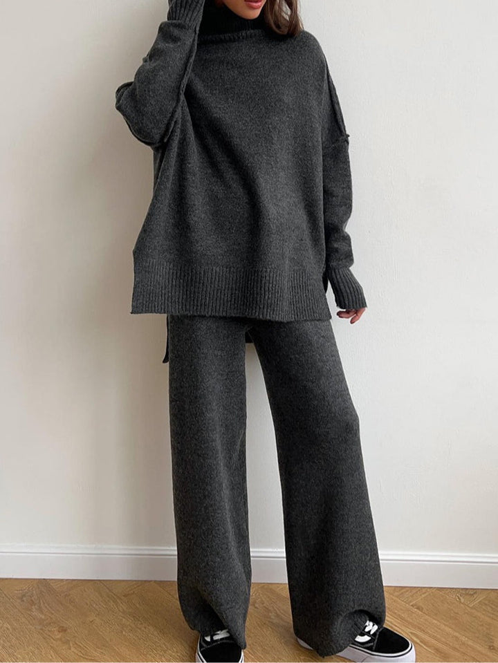 AMELIA | HIGH-NECK CASUAL LOOSE THICK KNIT SWEATER SET