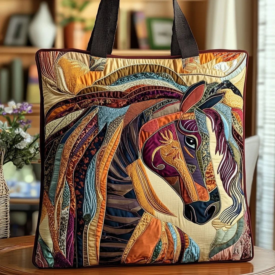 Mosaic Horse — Quilted Tote Bag from Louise Dublin