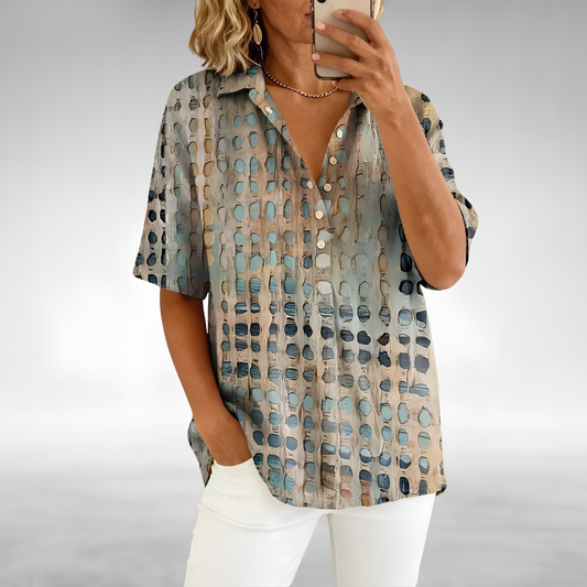 Melody — Elegant Relaxed Blouse in Green from Louise Dublin