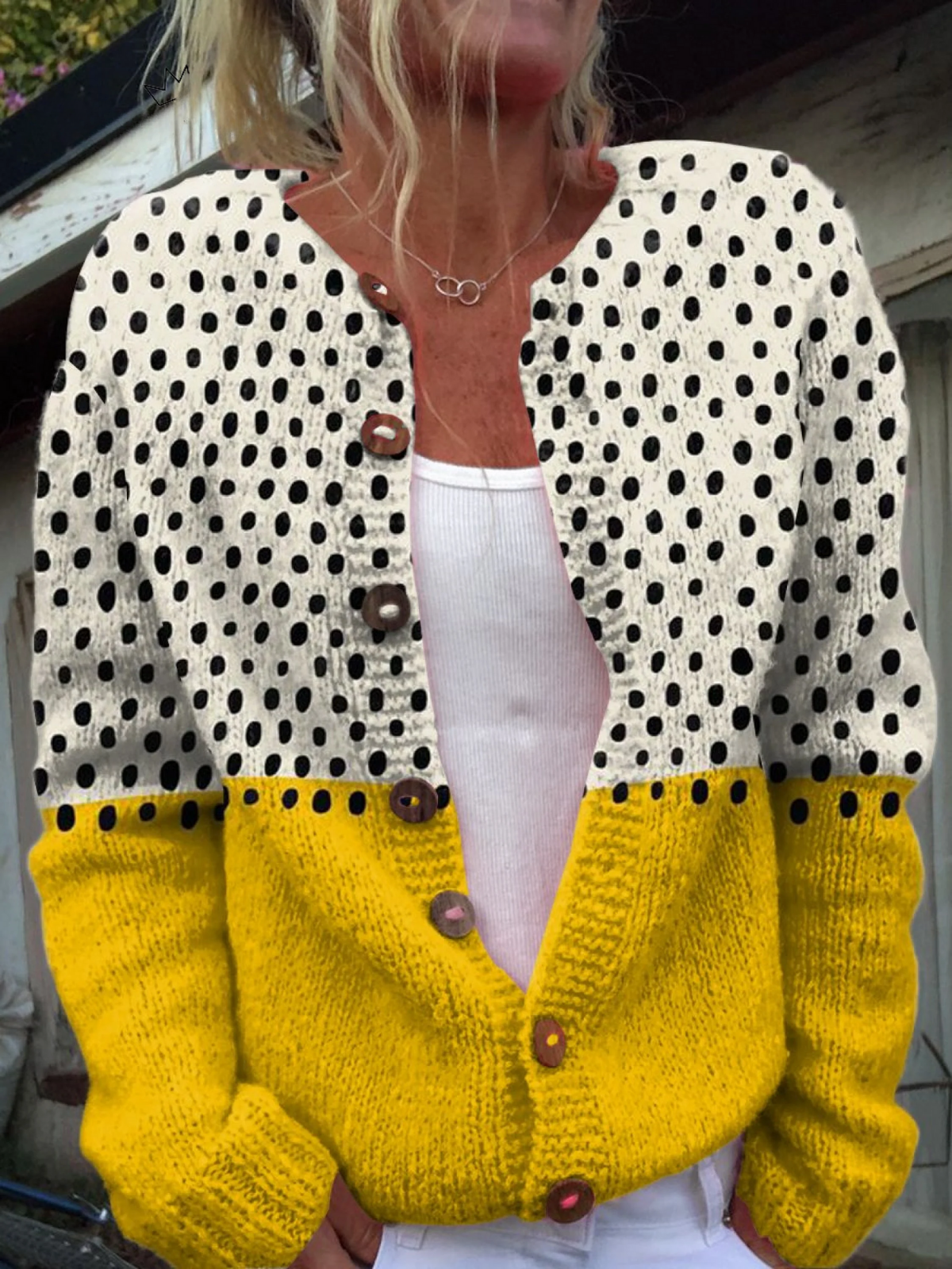 Junella — Vintage Polka Dot Cardigan from Louise Dublin