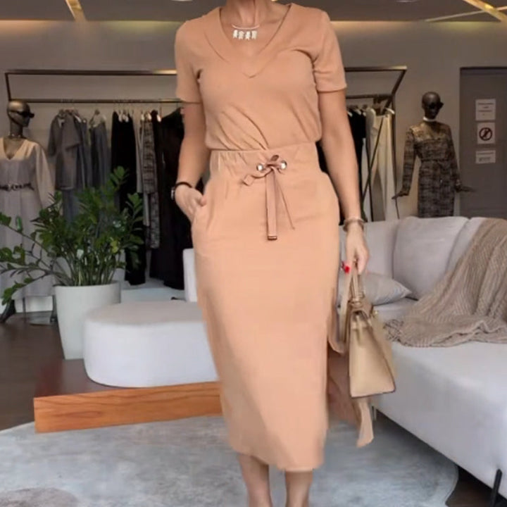 CECILY | V-NECK TOP & SKIRT SET