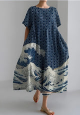 Dark blue floral cloud