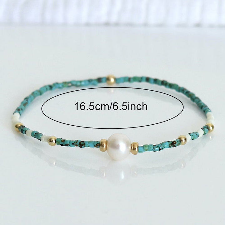 TESSA | MINIMAL TURQUOISE AND PEARL BRACELET