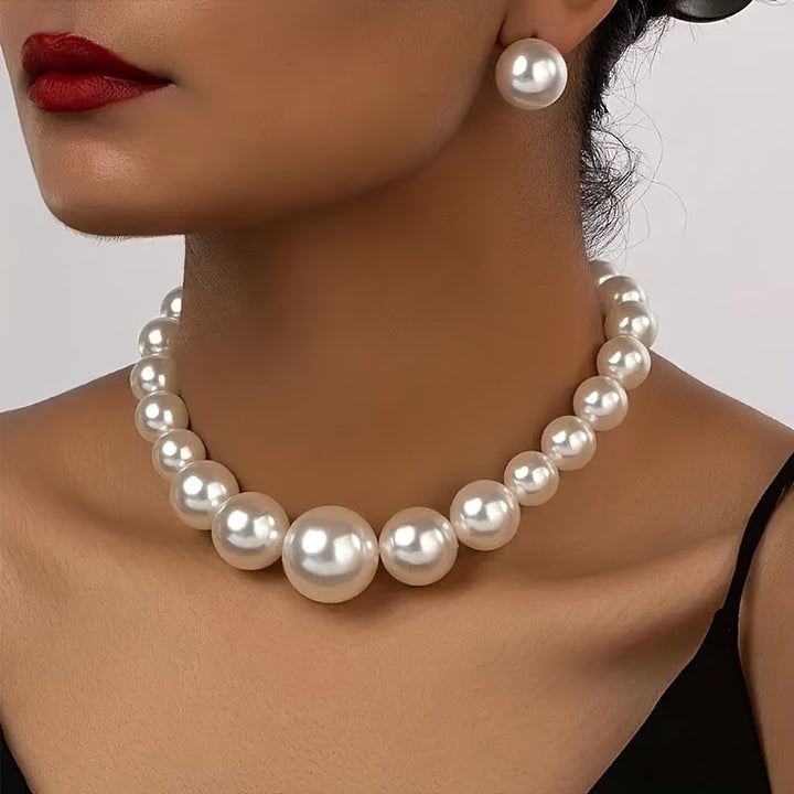 GRACELYN | ELEGANT GRACEFUL PEARL NECKLACE SET