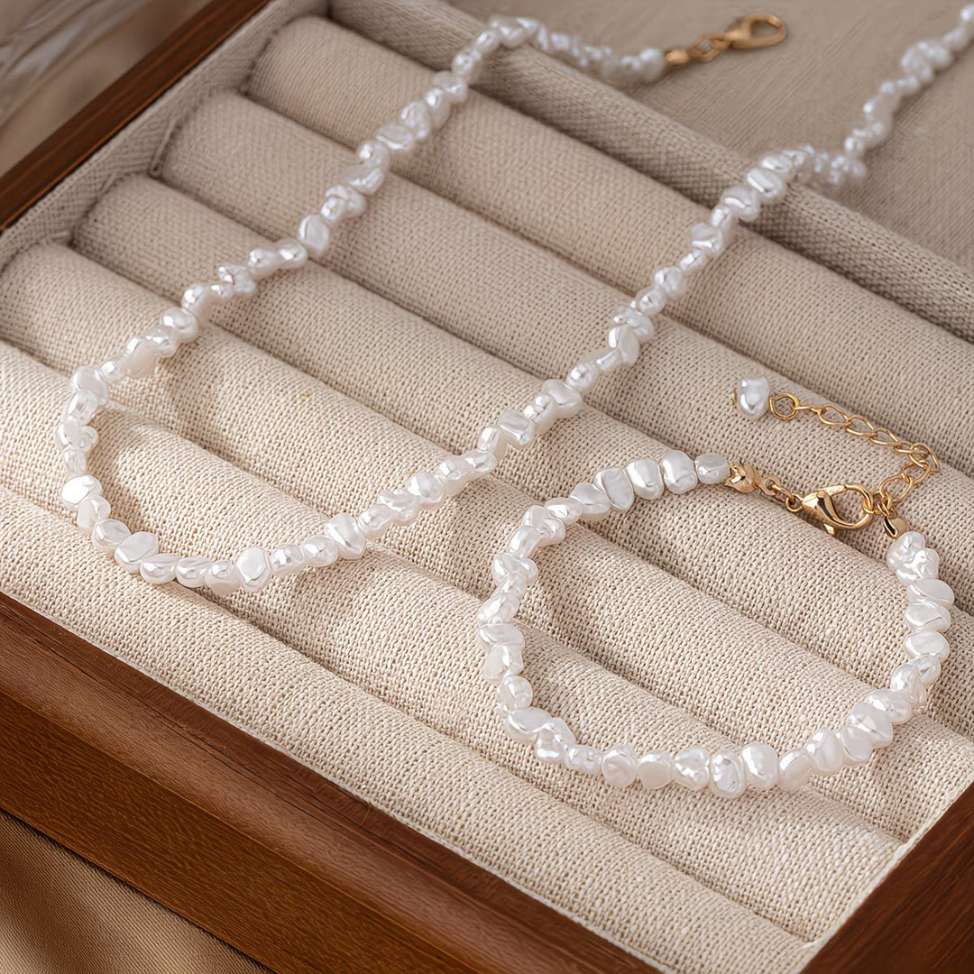 ISOLDE | BAROQUE PEARL NECKLACE & BRACELET SET