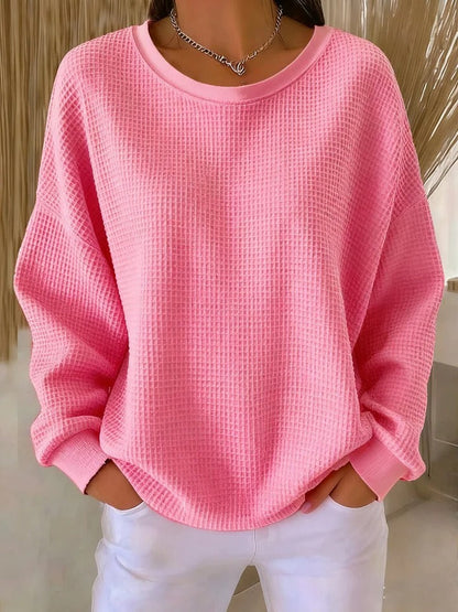 Nyla — Classic Waffle Knit Jumper in Pink from Louise Dublin