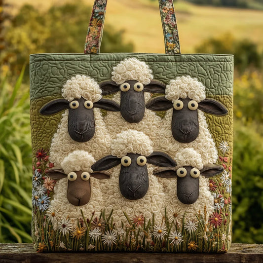 Sheep Meadow — Quilted Tote Bag from Louise Dublin