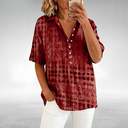 Melody — Elegant Relaxed Blouse in Green from Louise Dublin