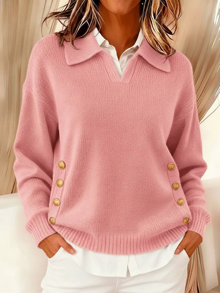 VYNETTE | V-NECK JUMPER WITH COLLAR