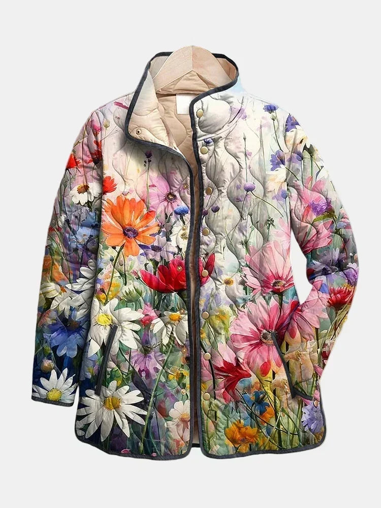 Kaia — Vintage Floral Quilted Jacket in Multicolour from Louise Dublin