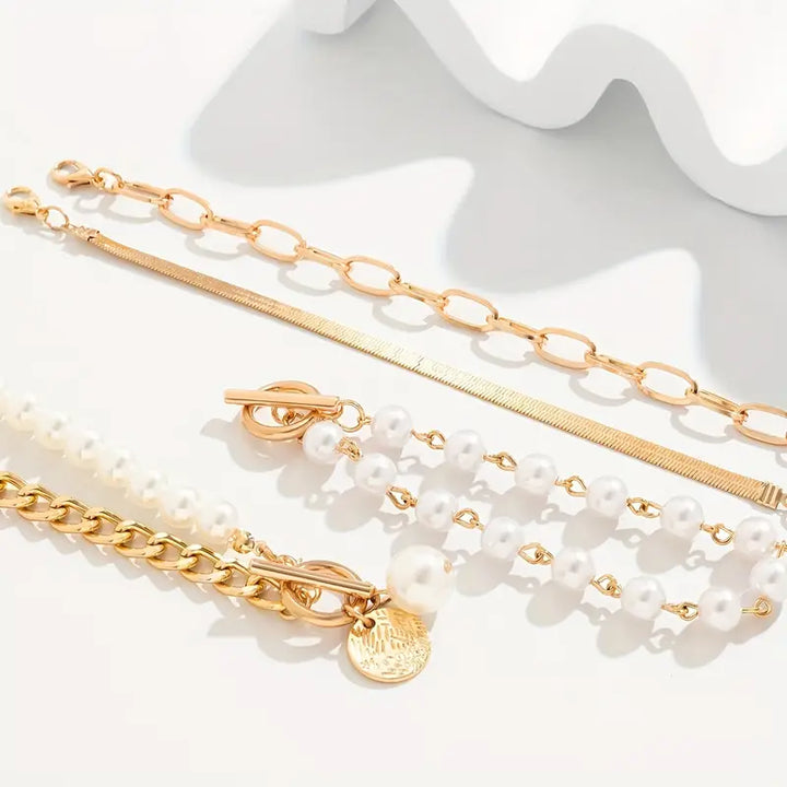 AURÉLIE | LUXE LAYERED PEARL BRACELET SET