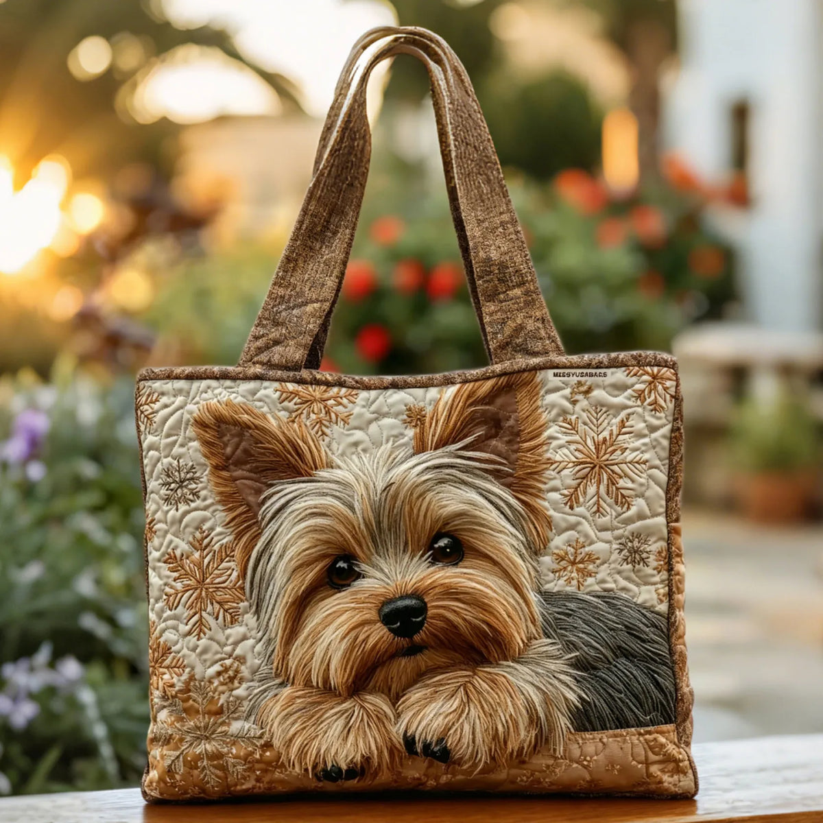 Yorkie — Quilted Tote Bag from Louise Dublin