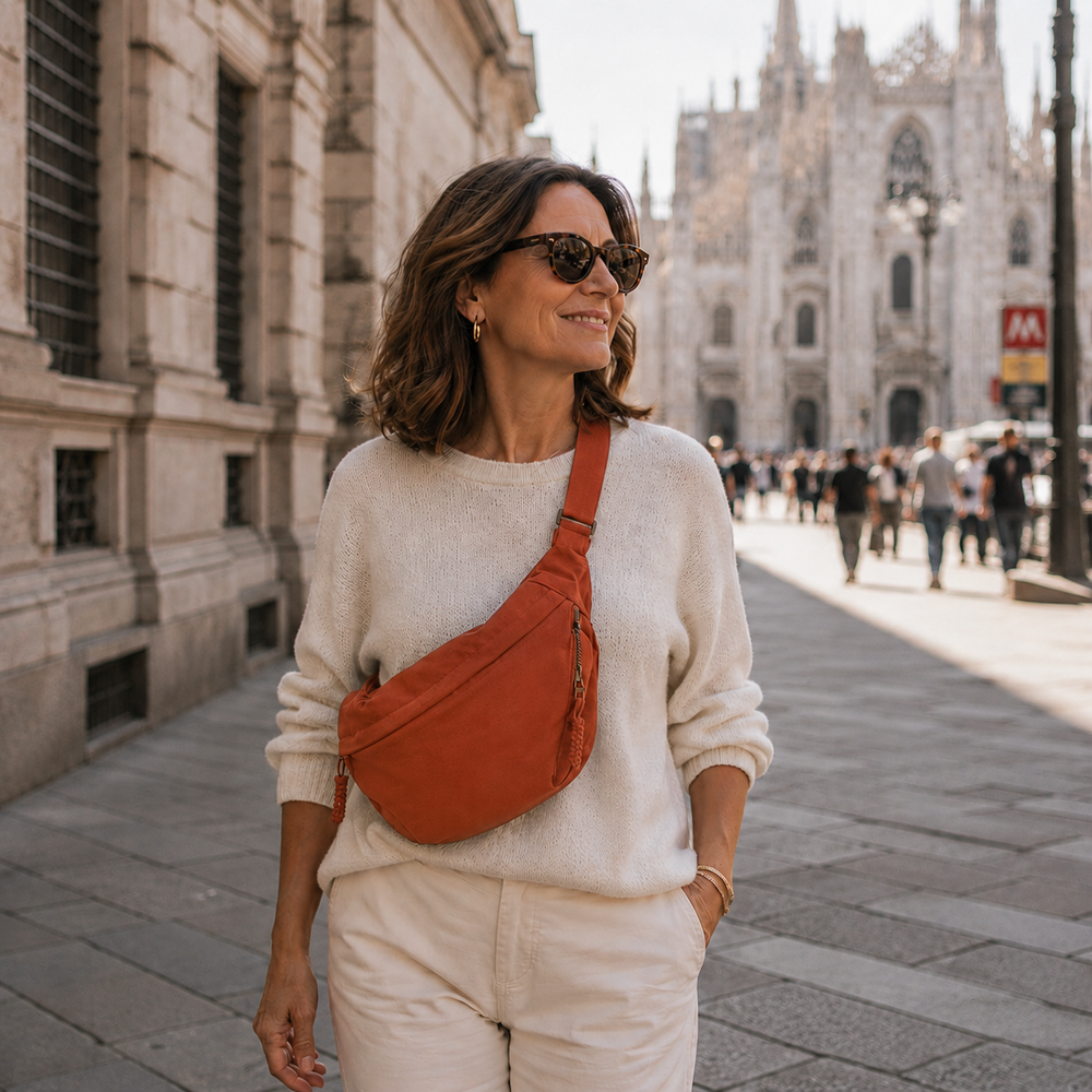 Gioia orange shoulder bag – product view 4