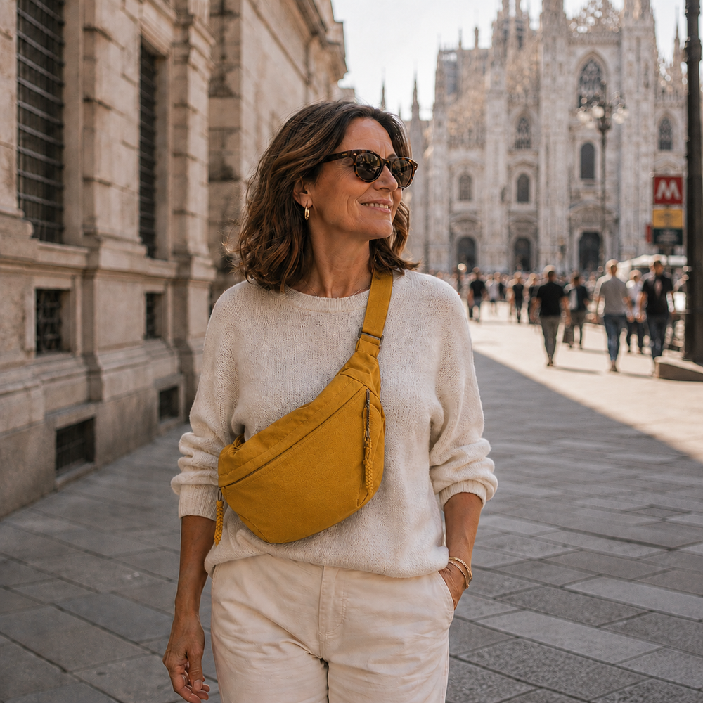 Luce ochre shoulder bag – product view 4