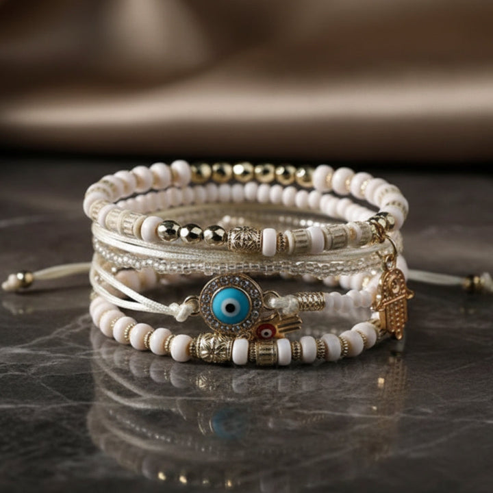AMARA | ELEGANT GOLD HAMSA BRACELET BUNDLE