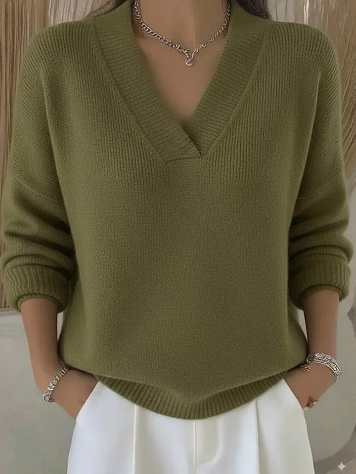 VIVELLE | RELAXED V-NECK JUMPER
