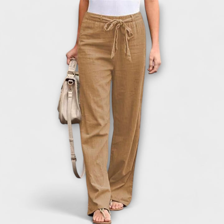 PAULINE | WIDE-LEG TROUSERS WITH TIE BELT