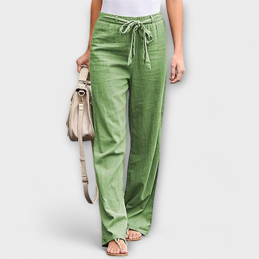 PAULINE | WIDE-LEG TROUSERS WITH TIE BELT