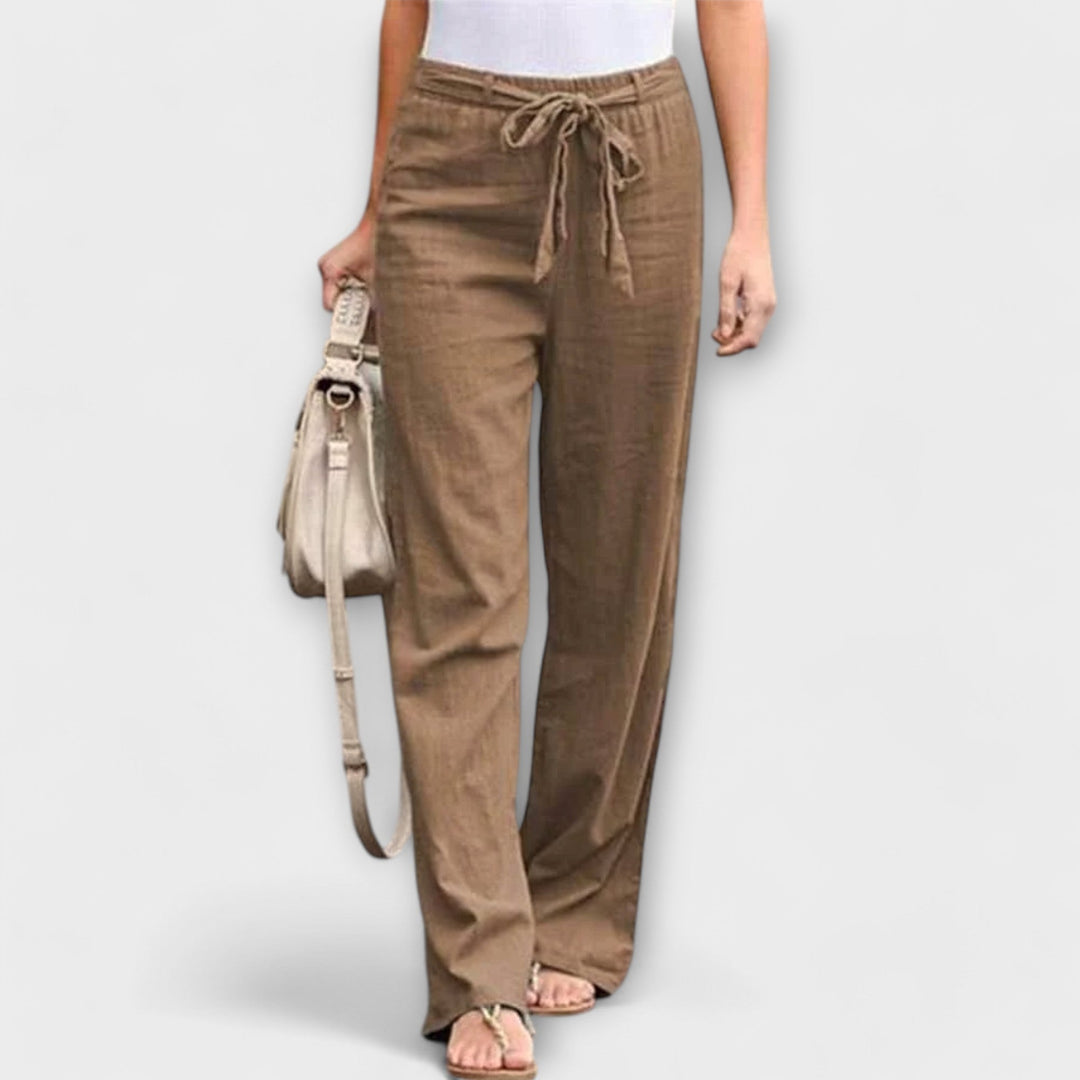 PAULINE | WIDE-LEG TROUSERS WITH TIE BELT