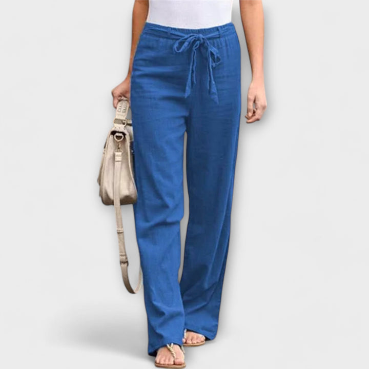PAULINE | WIDE-LEG TROUSERS WITH TIE BELT