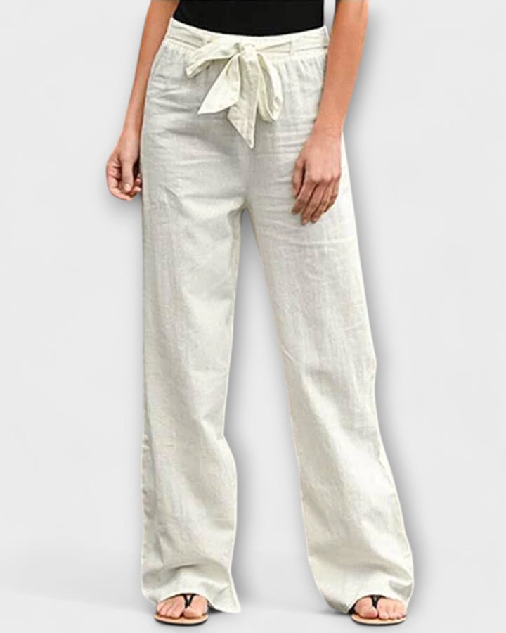 PAULINE | WIDE-LEG TROUSERS WITH TIE BELT