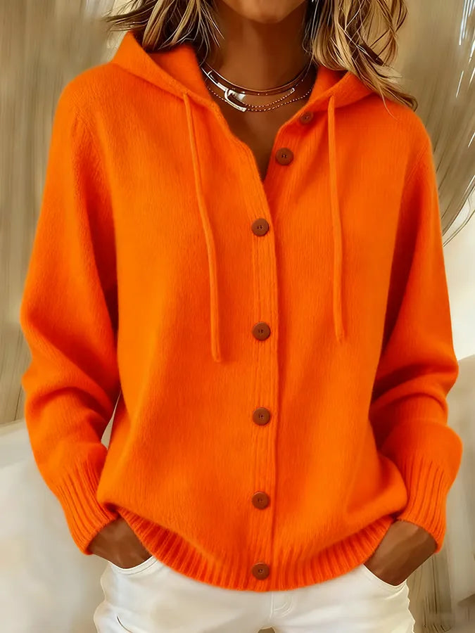 BRENDA | COSY BUTTON CARDIGAN HOODIE