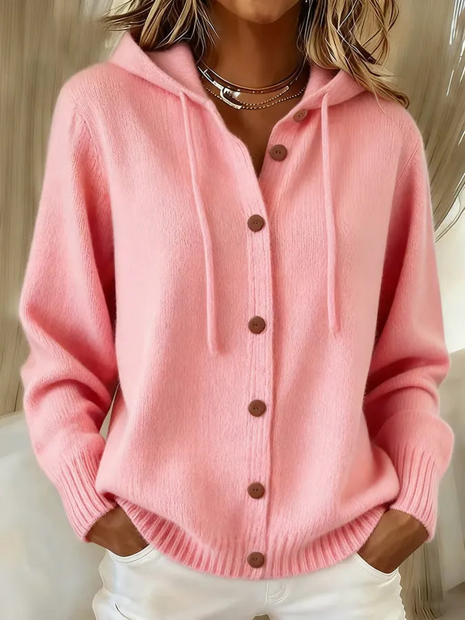 BRENDA | COSY BUTTON CARDIGAN HOODIE