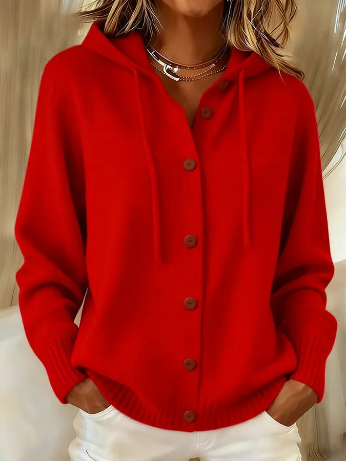 BRENDA | COSY BUTTON CARDIGAN HOODIE
