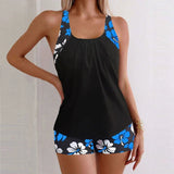Black with Blue Flowers