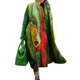 Green female face design
