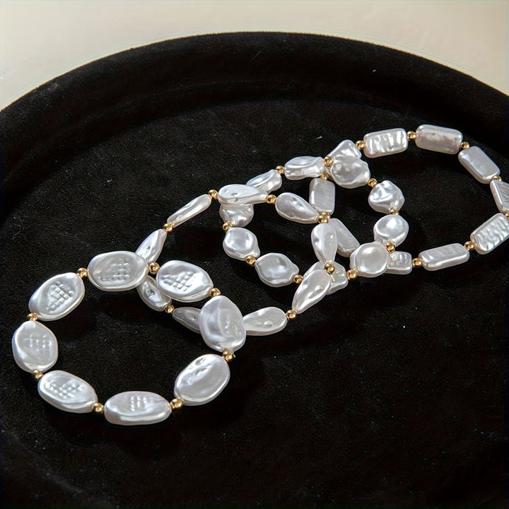 VALORA | PEARL STATEMENT BRACELET SET OF 4