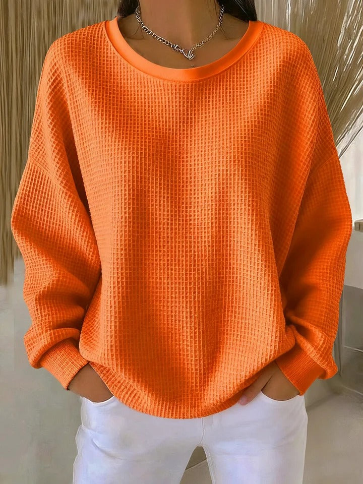 Nyla — Classic Waffle Knit Jumper in Pink from Louise Dublin
