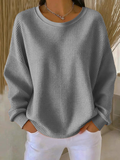 Nyla — Classic Waffle Knit Jumper in Pink from Louise Dublin