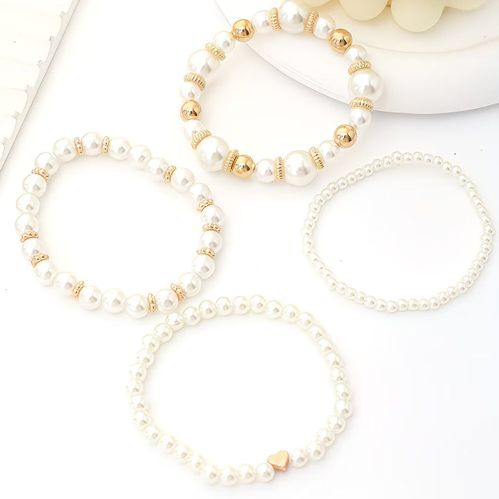 MARCELLA | PEARL STACKING BRACELET SET OF 4