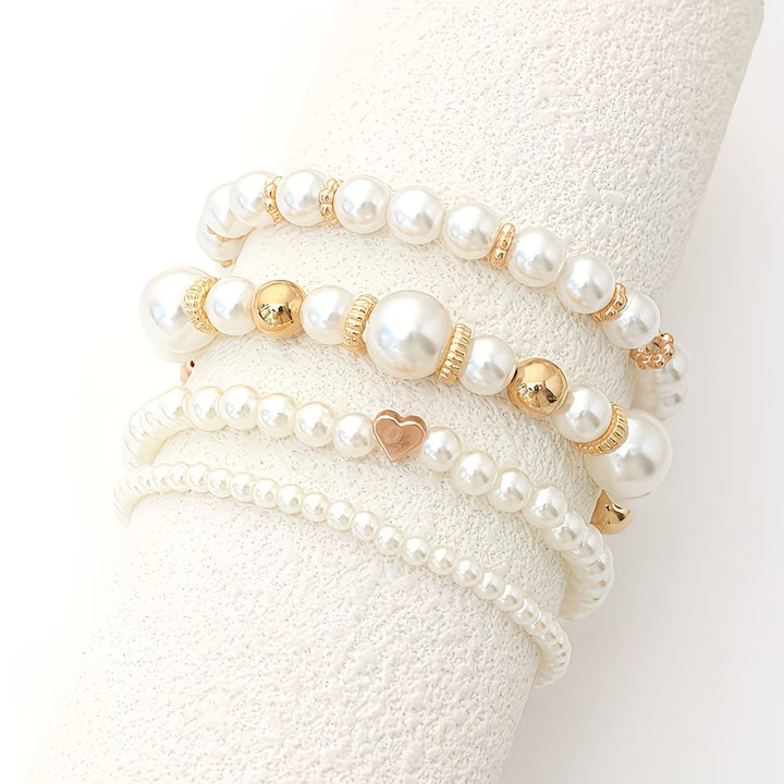 MARCELLA | PEARL STACKING BRACELET SET OF 4