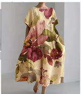 Yellow & red vintage floral print