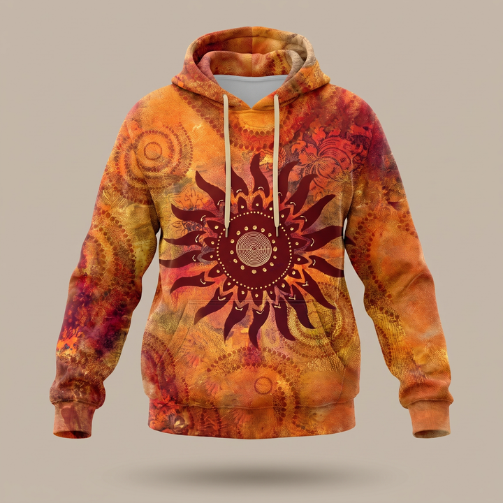 BRISENNA | RAINBOW SUNBURST GRAPHIC HOODIE