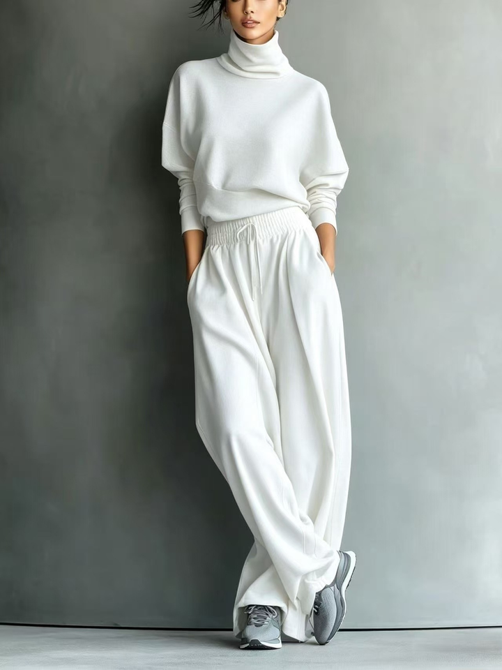 GRACE | GREY BLENDED SWEATSHIRT AND WIDE LEG PANTS SET