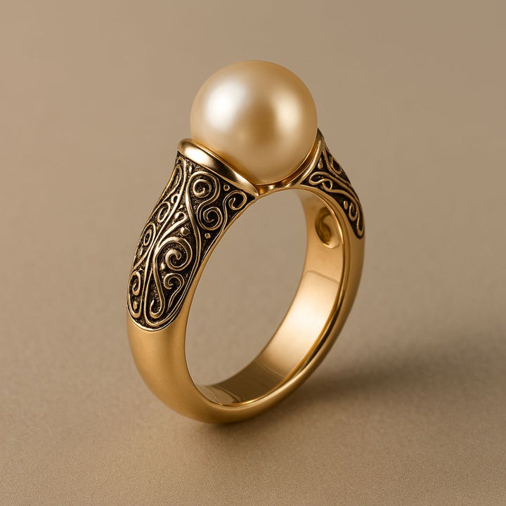AURELIANE | TIMELESS VINTAGE PEARL GOLD RING