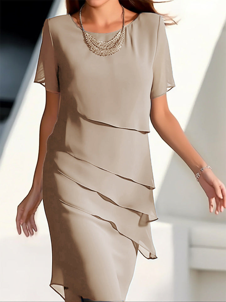 LINDA | ELEGANT COMFORT RUFFLE DRESS