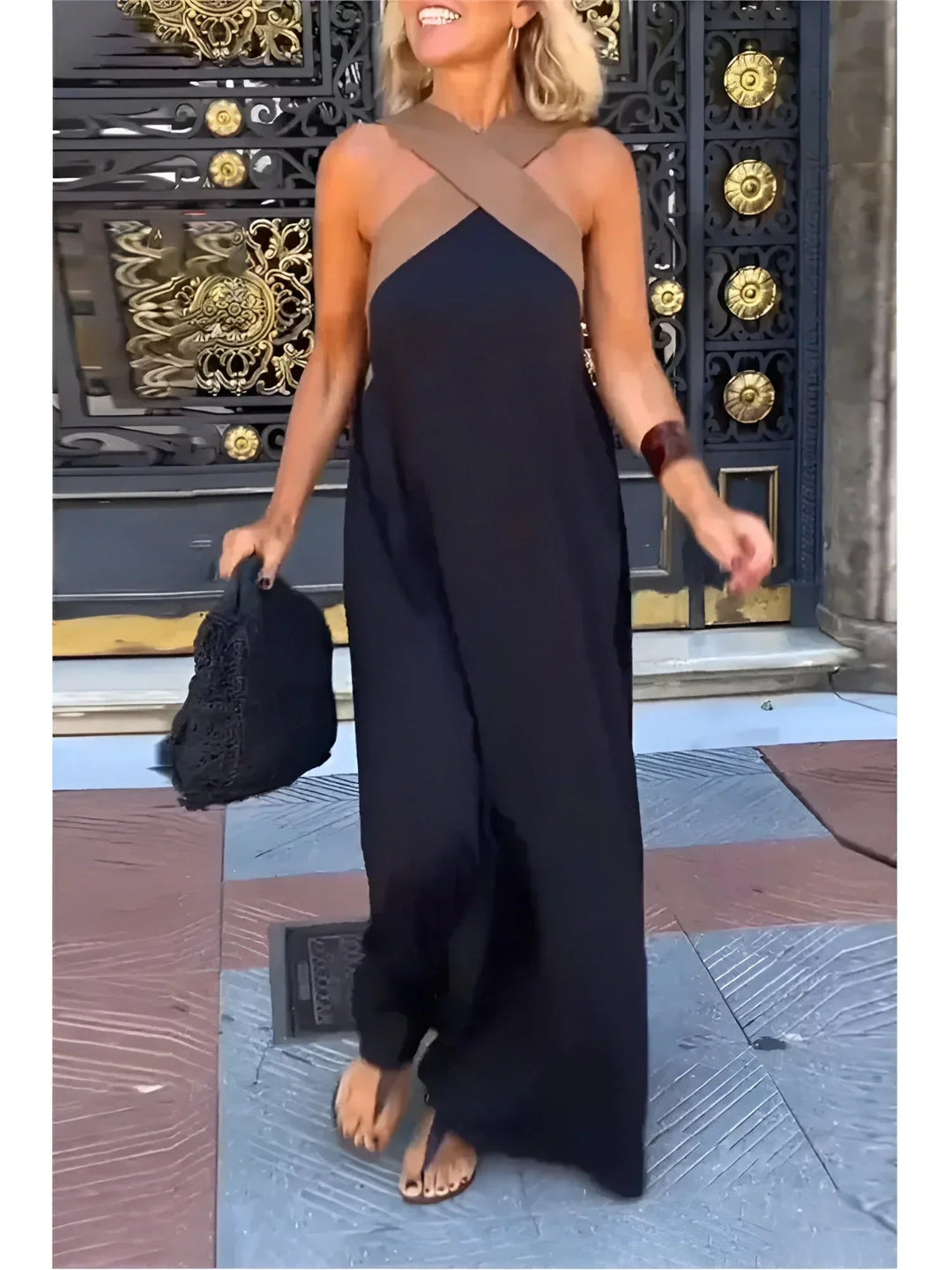 QUIRINE | WRAP-FRONT MAXI DRESS