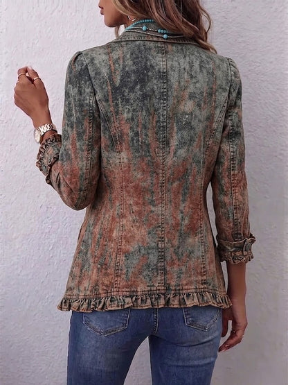 Bristow — Gradient Print Ruffle Jacket in Desert Wash from Louise Dublin