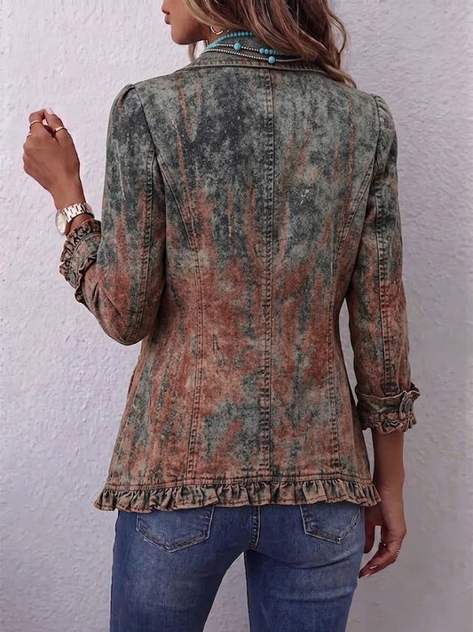 Bristow — Gradient Print Ruffle Jacket in Desert Wash from Louise Dublin