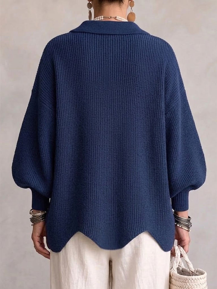 ISADORA | OVERSIZED COLLARED CARDIGAN WITH CHUNKY METAL BUTTONS