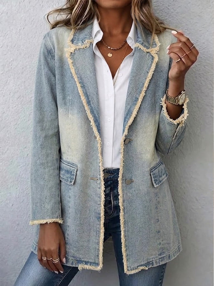 DIONNE | VINTAGE-STYLE OVERSIZED BLAZER WITH RAW EDGES