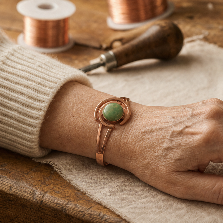 OLIVIA | SPHERE GREEN COPPER BRACELET